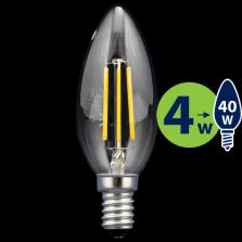 LEDURO LED FILAMENT CANDLE E14 4W 2700K CLEAR